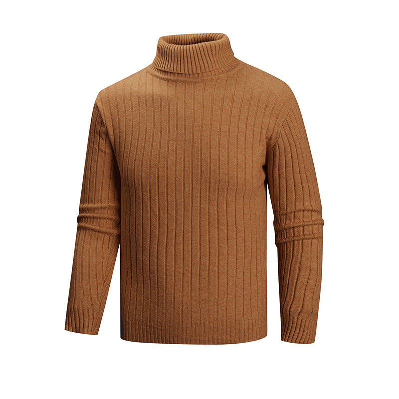 Herren eleganter Pullover mit hohem Kragen und feiner Rippenstruktur Krohn-e