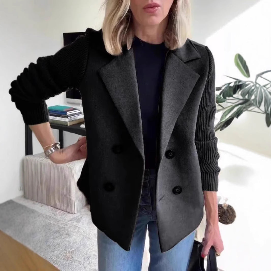 Damen Modische Doppelreihige Blazerjacke mit strukturierten Ärmeln Krohn-e