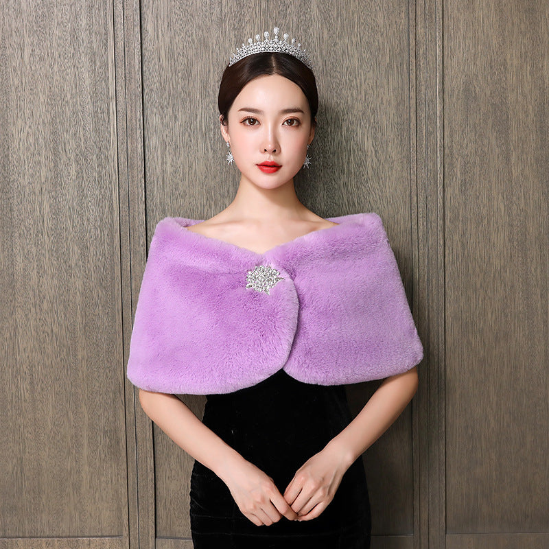 Damen eleganter und luxuriöser Umhang aus Kunstpelz Krohn-e
