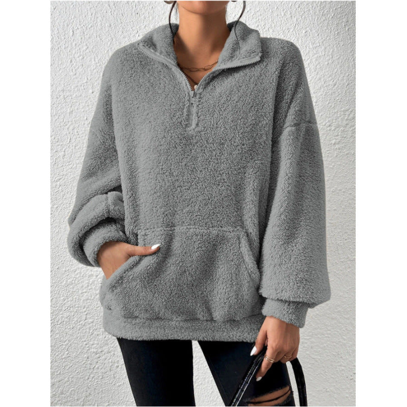 Damen Fleece-Pullover mit hohem Kragen Krohn-e