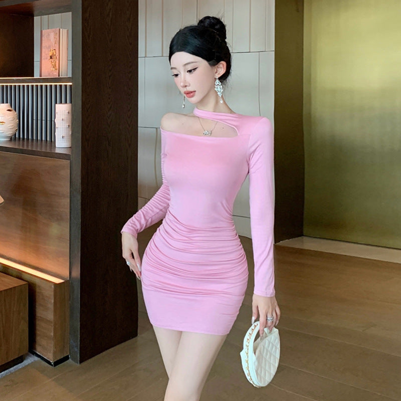 Fudus: schmeichelhaftes, raffes Schulterfreies Bodycon-Kleid