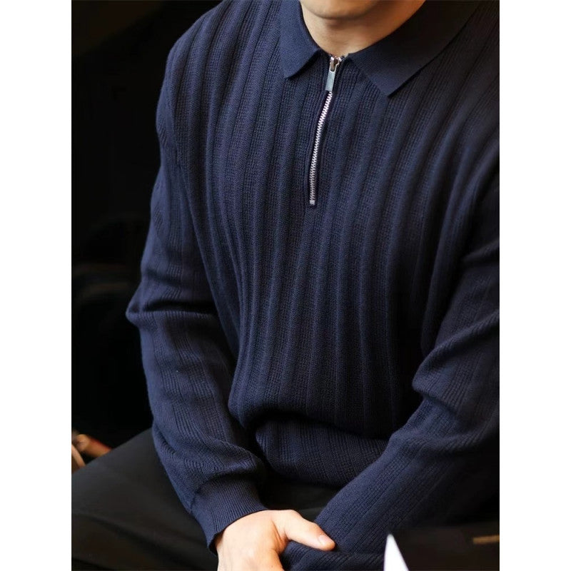 Herren Strickpullover mit Kragen und praktischem Reißverschluss Krohn-e
