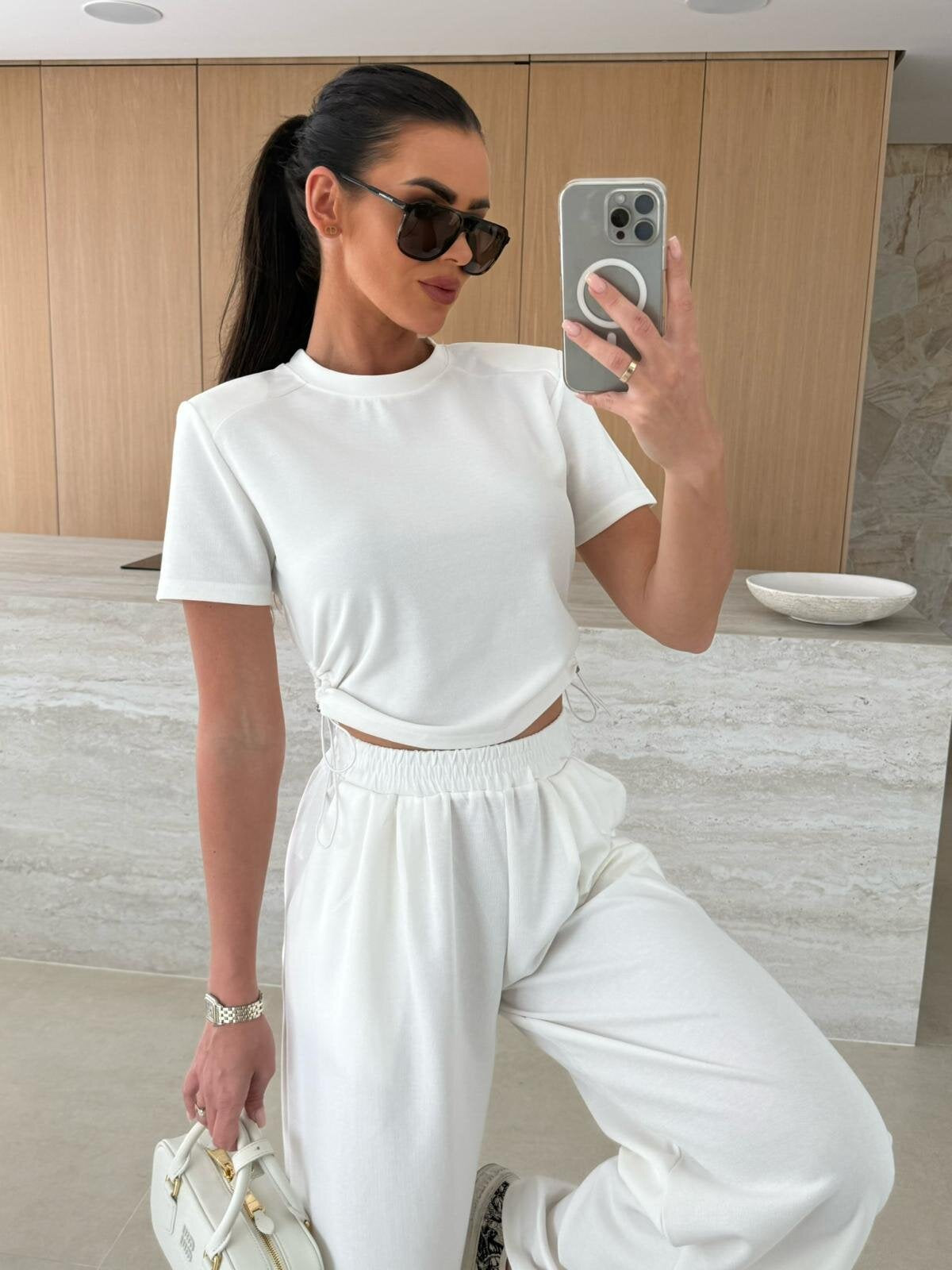 Damen lässiges Set aus Crop-Top und Jogginghose Krohn-e