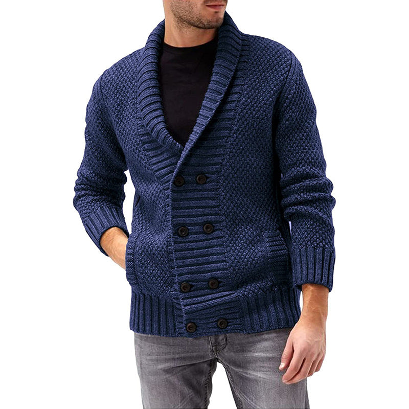 Herren Strickjacke mit doppelter Knopfleiste und strukturiertem Design Krohn-e