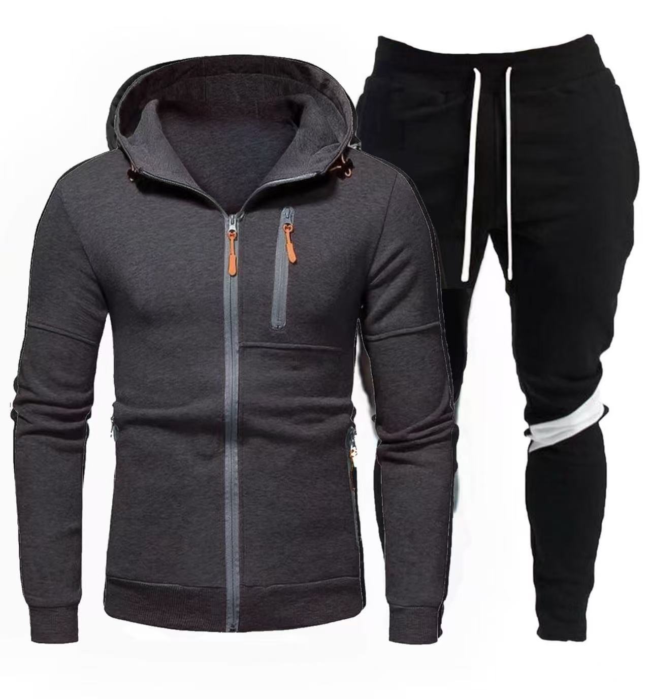 Herren sportliche Kapuzenjacke mit praktischem Reißverschluss und Jogginghose Krohn-e