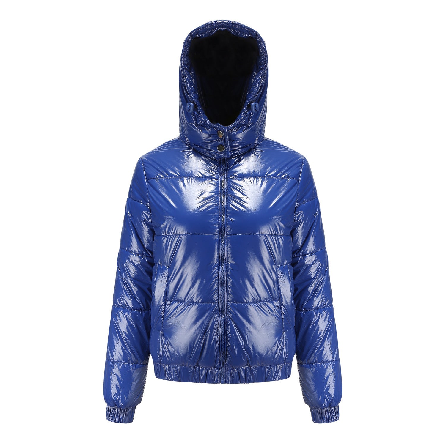 Damen Hochglänzende Steppjacke mit abnehmbarer Kapuze Krohn-e