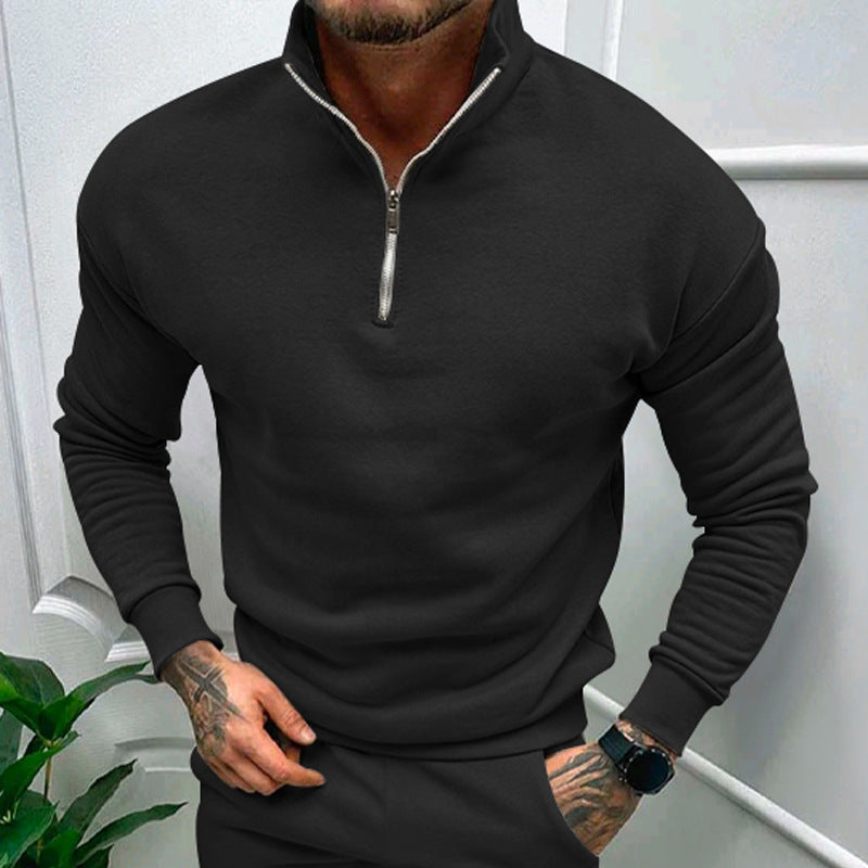 Herren eleganter Pullover mit Kragen und praktischem Reißverschluss Krohn-e