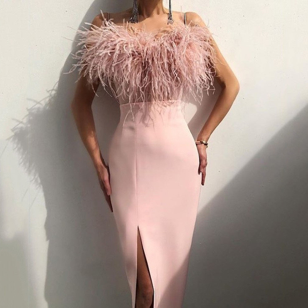 Elegantes, figurbetontes Langarmkleid von Fudus