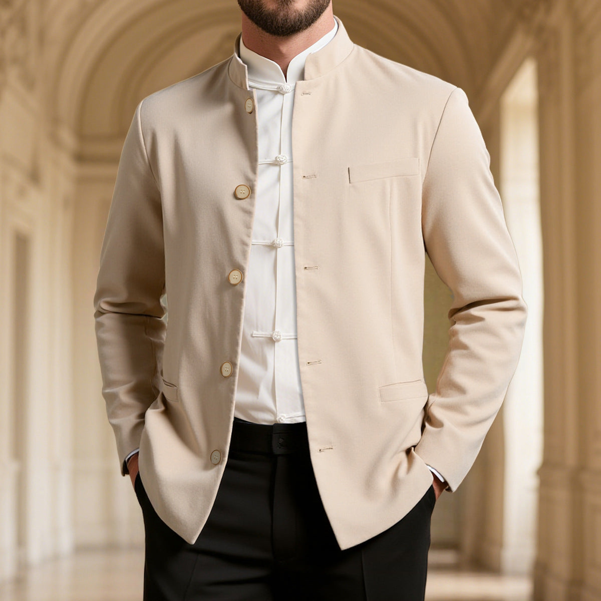 Herren modischer Stehkragenblazer Krohn-e
