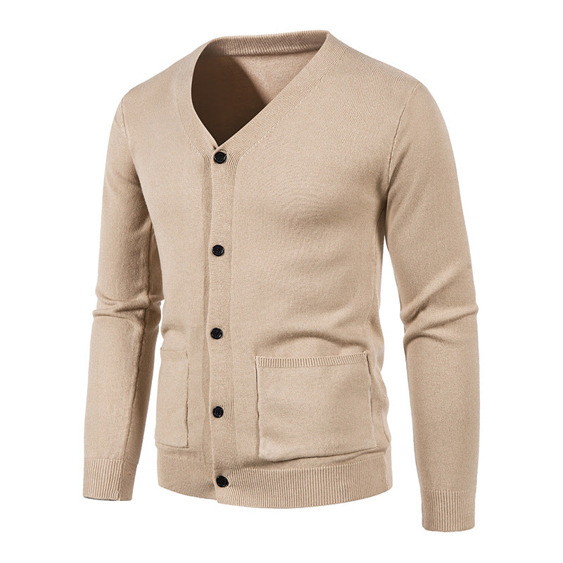 Herren Strickjacke mit V-Ausschnitt und praktischen Taschen Krohn-e