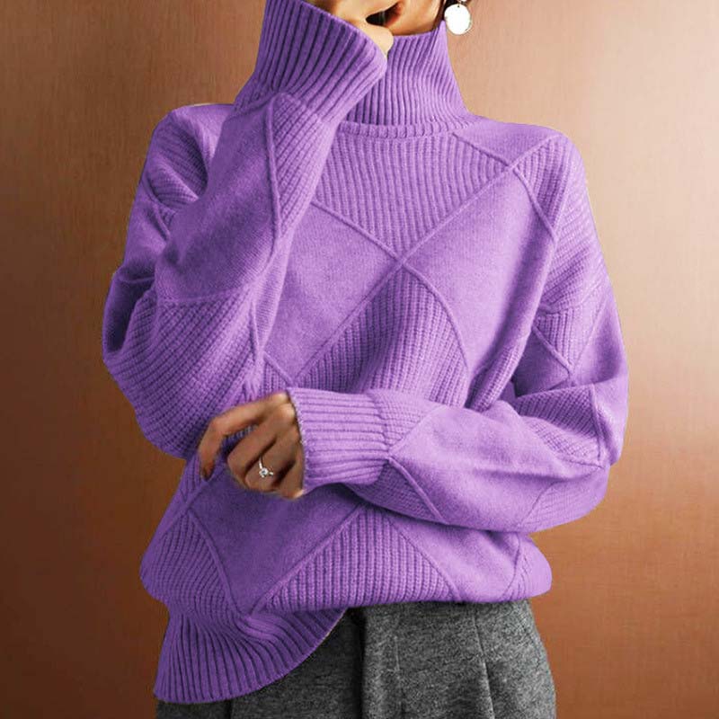 Krohn-e | Einfarbiger Klassischer Strickpullover Für Damen