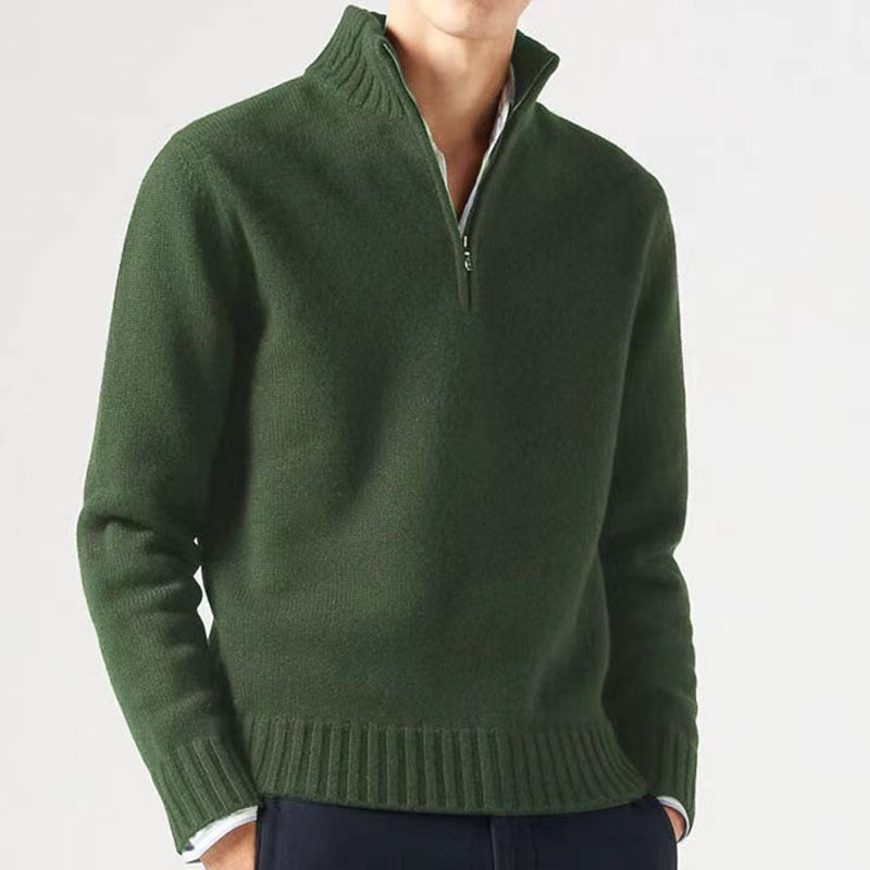 Herren Pullover mit hohem Kragen und modernem Reißverschluss Krohn-e