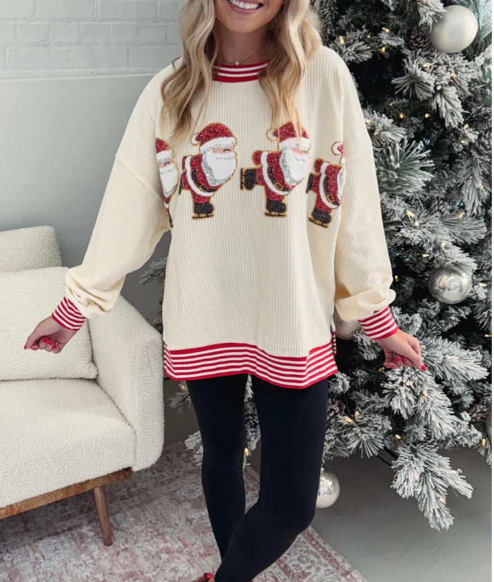 Damen Oversized Sweater mit festlichem Weihnachtsmotiv Krohn-e