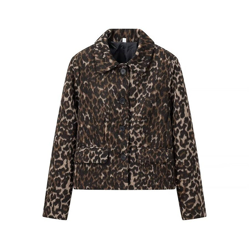 Damen modische Leopard-Print Kurzjacke Krohn-e