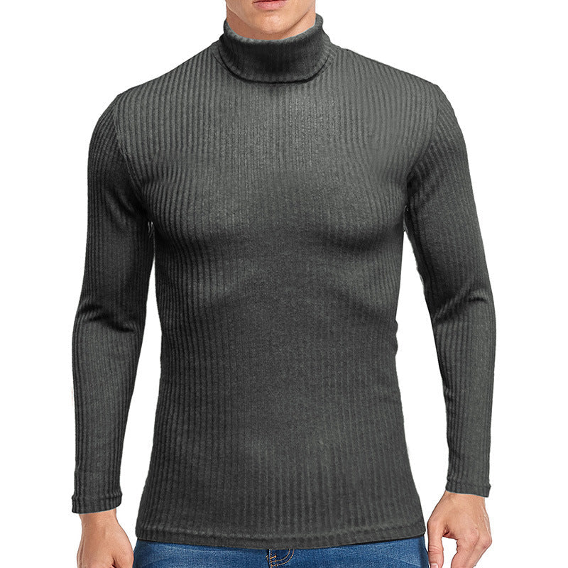 Herren feiner Rollkragenpullover aus strukturiertem Strick Krohn-e