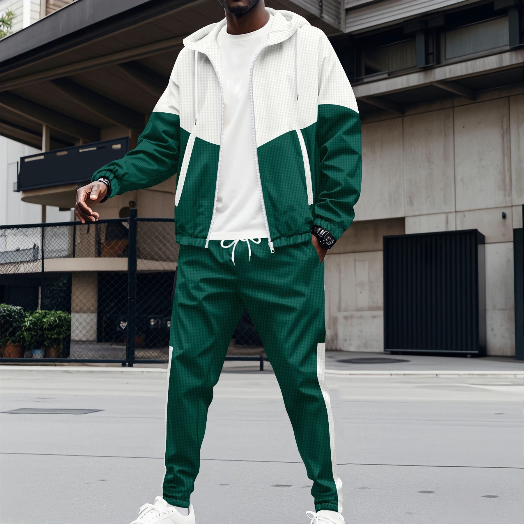 Herren Sportanzug mit modernem Farbblock-Design und atmungsaktiven Materialien Krohn-e