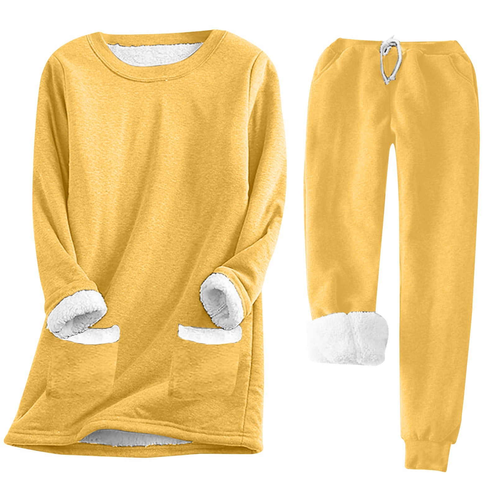 Damen Kuschelige Loungeanzug mit Fleece-Innenfutter und praktischen Taschen Krohn-e
