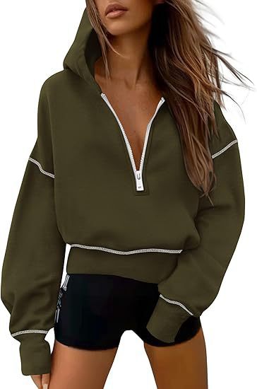 Damen Modischer Kapuzenpullover mit durchgehendem Reißverschluss Krohn-e