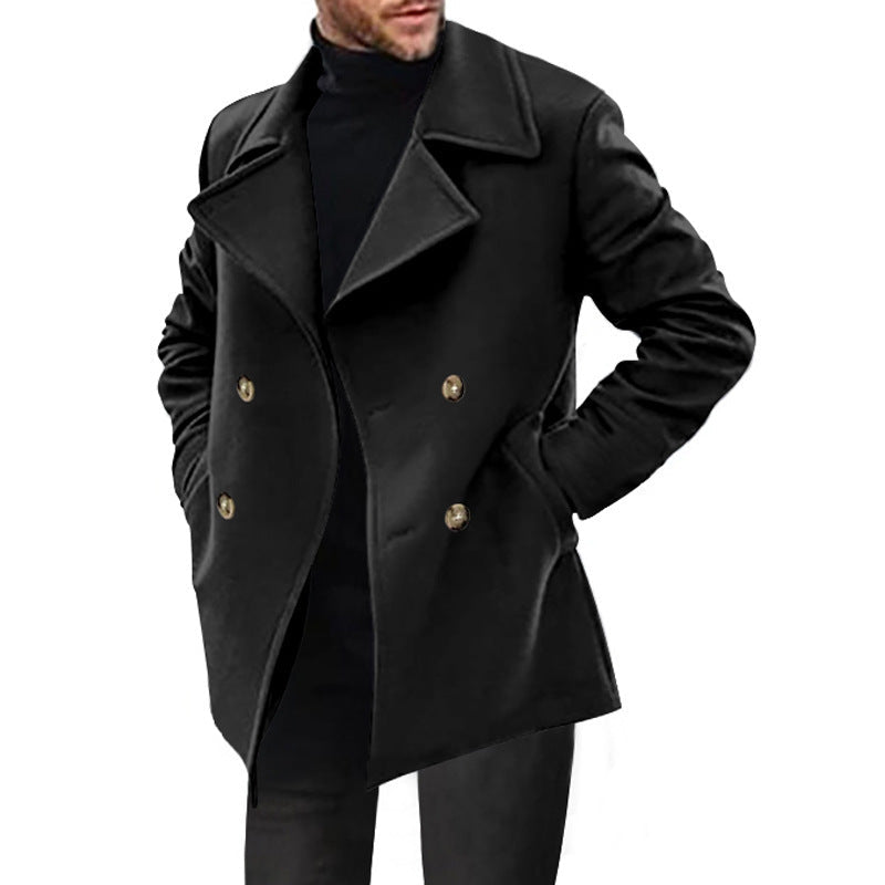 Herren klassischer Peacoat mit modischem Revers und eleganten Knopfdetails Krohn-e