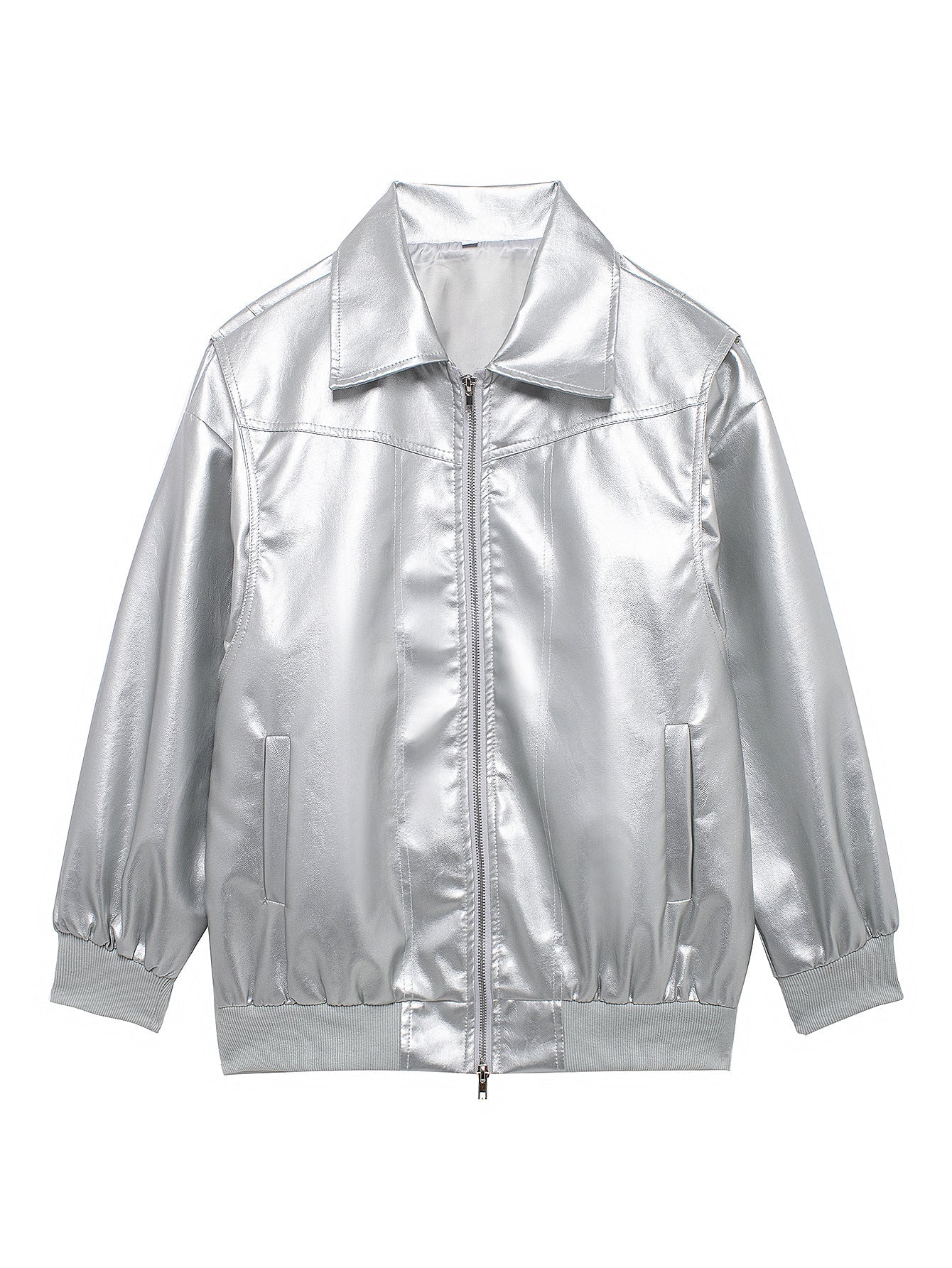 Damen Kunstlederjacke mit lässigem Schnitt und elastischem Saum Krohn-e