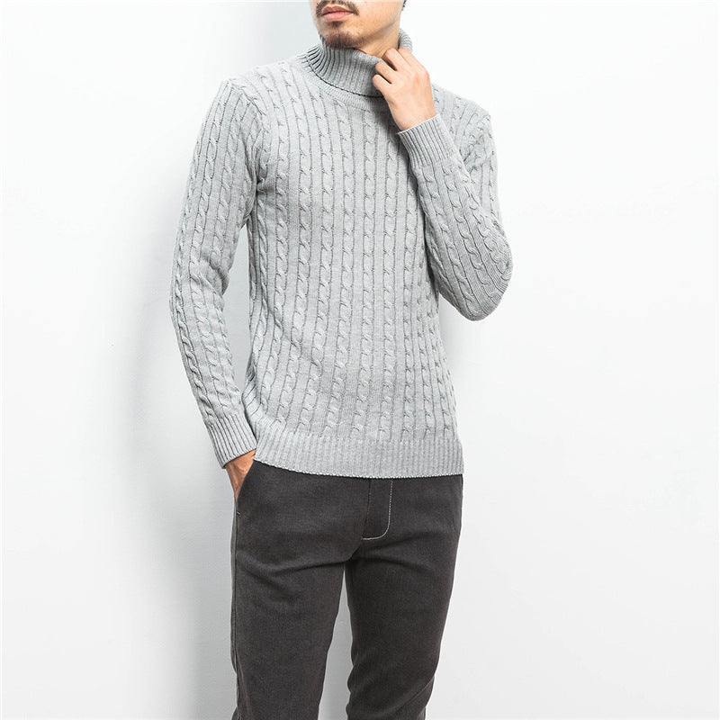 Herren komfortabler Rollkragenpullover mit Zopfmuster Krohn-e