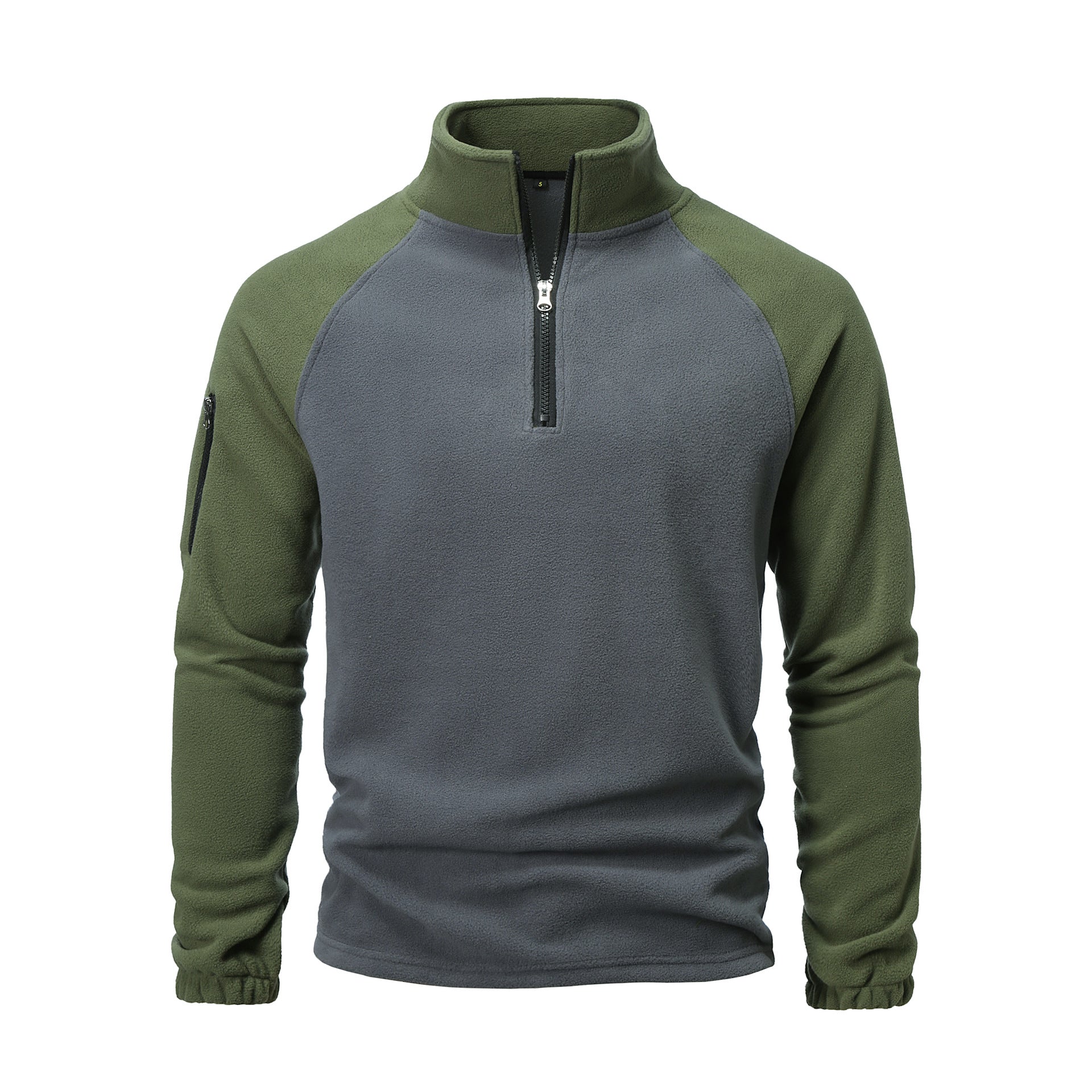 Herren Fleece-Pullover mit halbem Reißverschluss und praktischem Taschen-Design Krohn-e