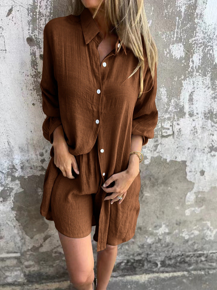 Damen lange Bluse mit durchgehender Knopfleiste und lässigem Schnitt Krohn-e