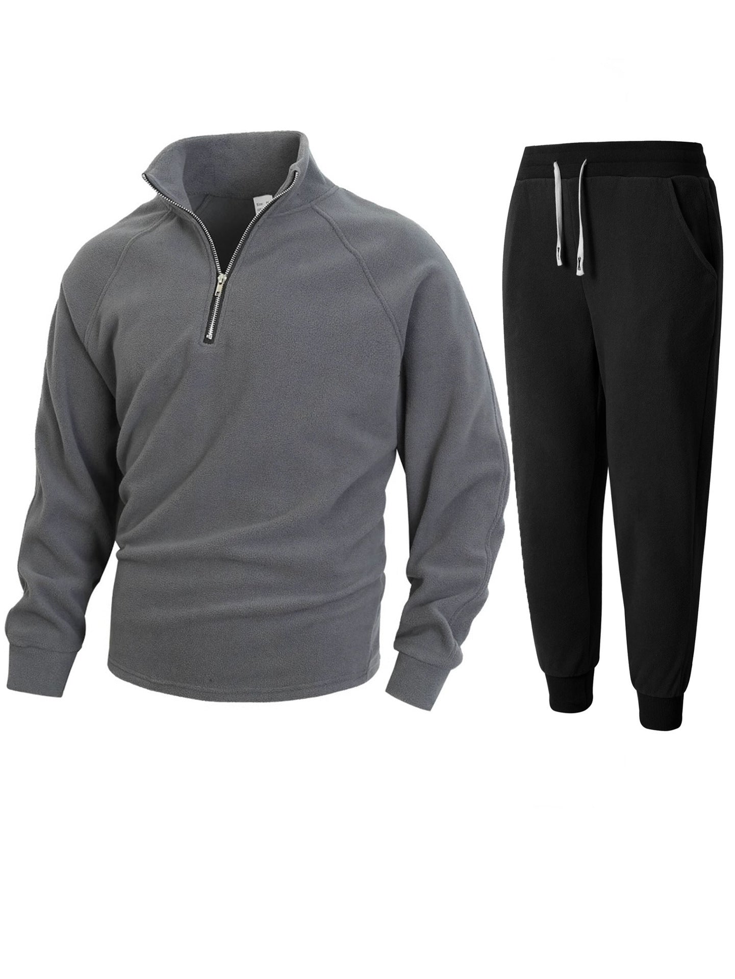 Herren Fleece-Oberteil mit modernem Stehkragen und sportlicher Jogginghose Krohn-e