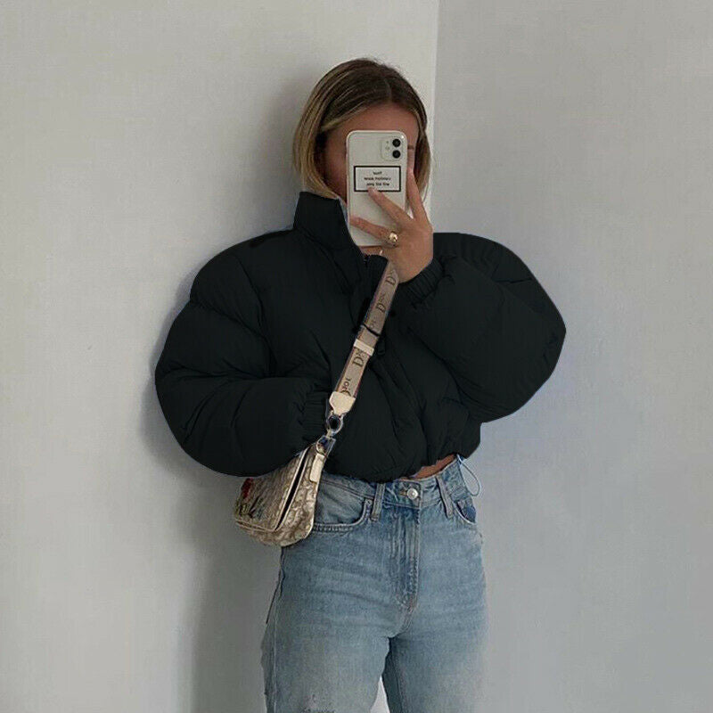 Damen Steppjacke mit hohem Kragen und kürzerem Schnitt Krohn-e