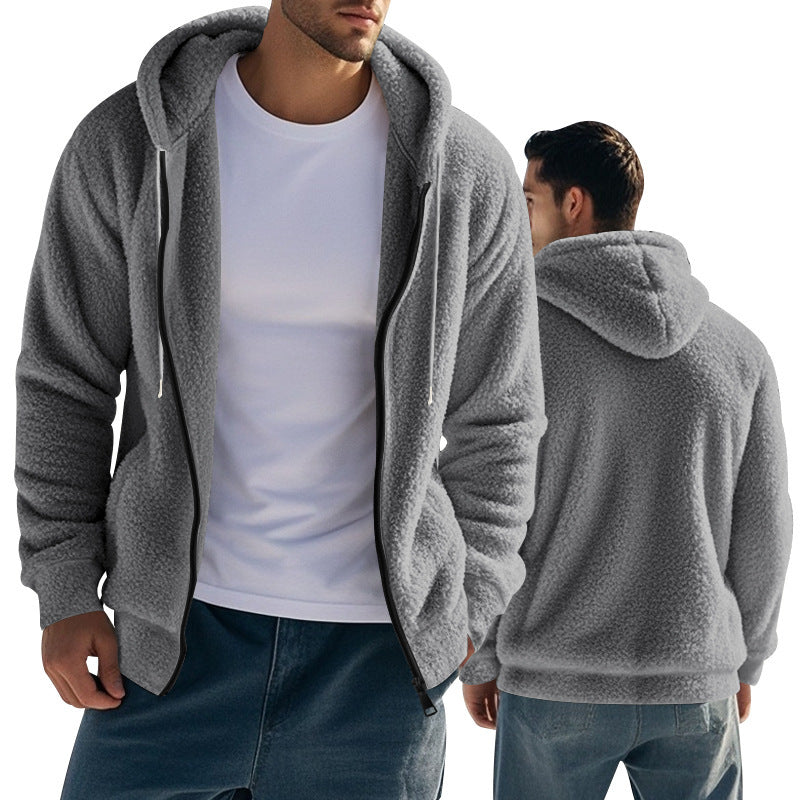 Herren Fleece Hoodie mit Kängurutasche und praktischem Reißverschluss Krohn-e