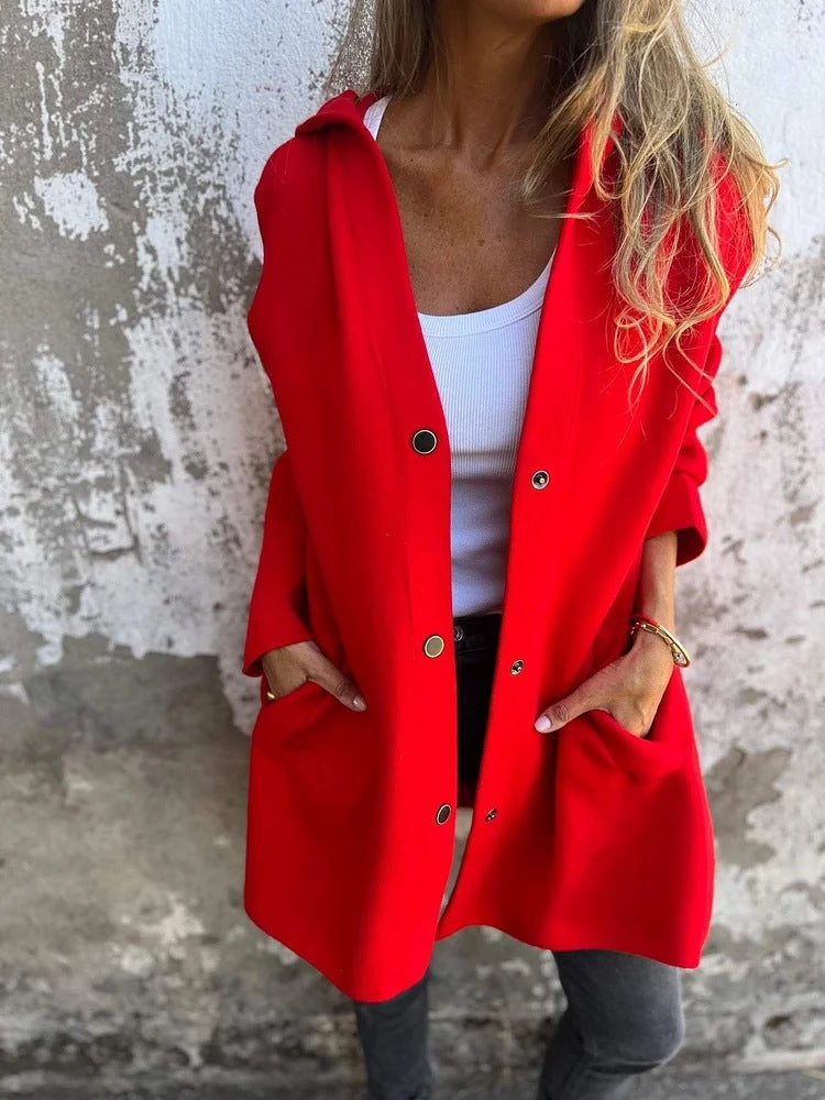 Krohn-e | Einfarbige Mid Length Strickjacke