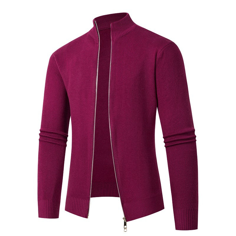 Herren modische Strickjacke mit hohem Kragen und Reißverschluss Krohn-e