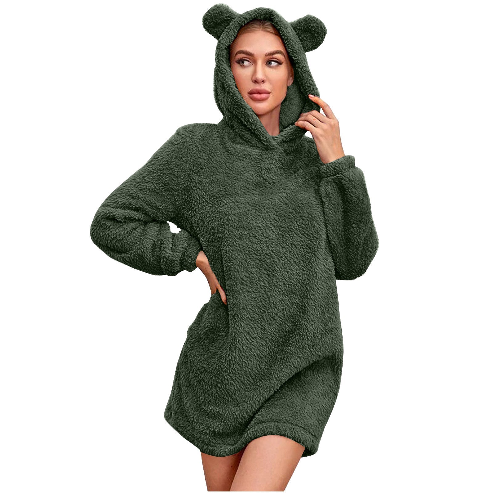 Damen Kuscheliger Hoodie mit Bärenohren Krohn-e