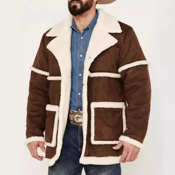Herren elegante Outdoor-Jacke mit luxuriösem Lammfell-Futter Krohn-e