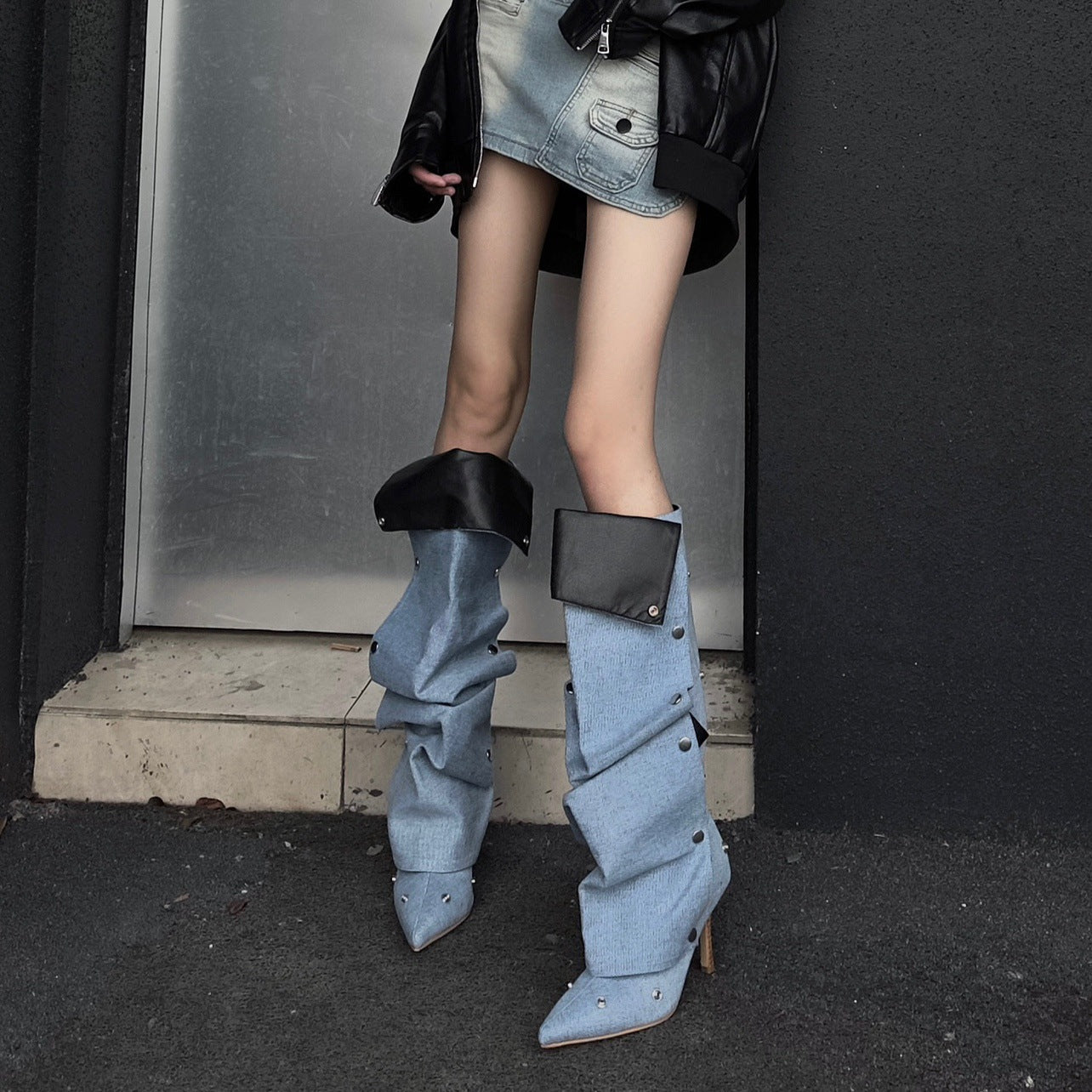 Damen Stylishe Overknee-Stiefel mit innovativem Design und elegantem Absatz Krohn-e