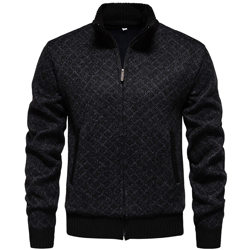 Herren sportliche Strickjacke mit modernem Muster Krohn-e
