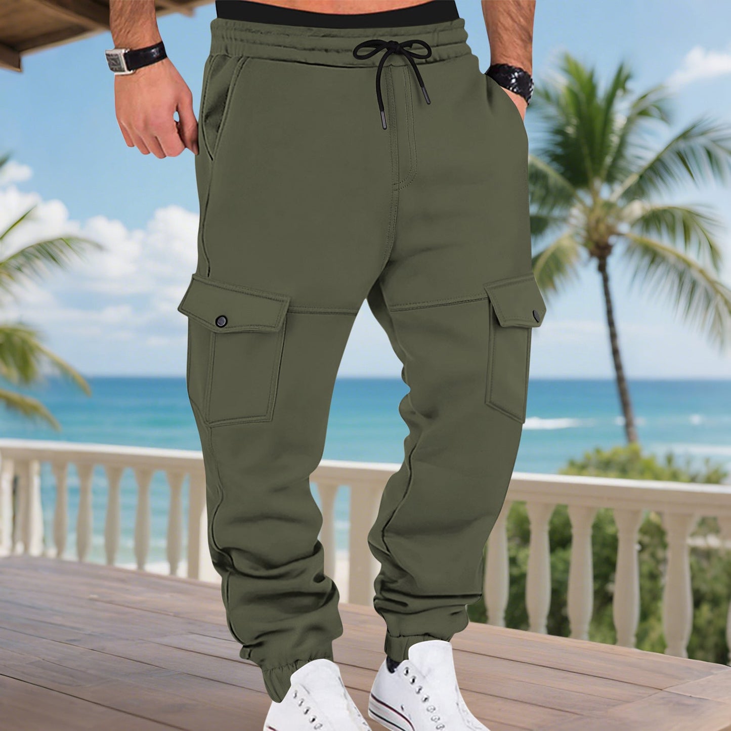 Herren Cargo-Sweatpants mit praktischen Seitentaschen und elastischem Bund Krohn-e