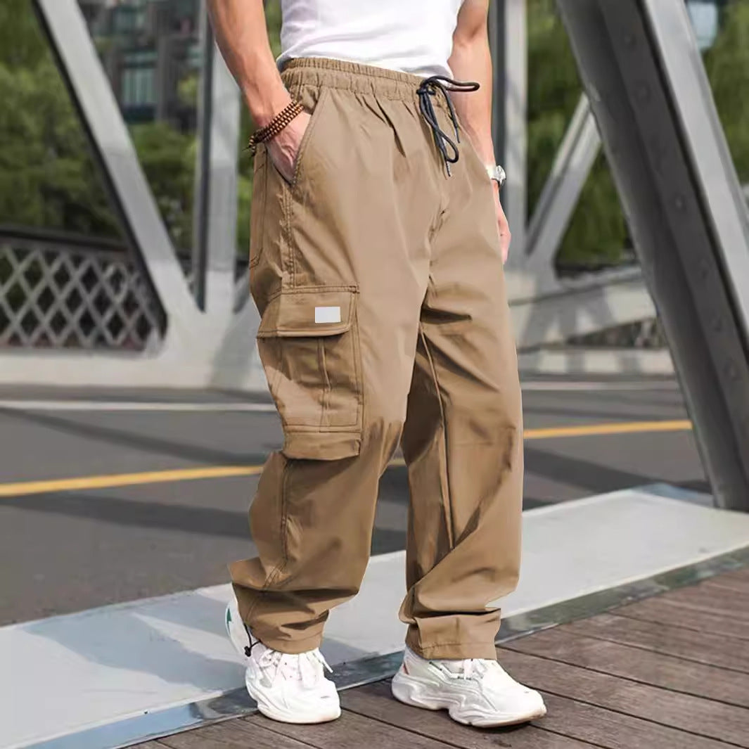 Herren lässige Cargo-Hose mit elastischem Bund und multifunktionalen Taschen Krohn-e