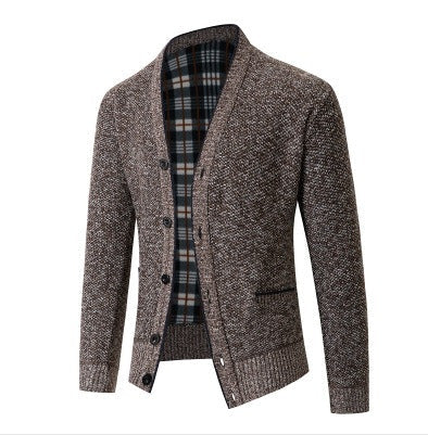 Herren eleganter Strickcardigan mit Karomuster Krohn-e