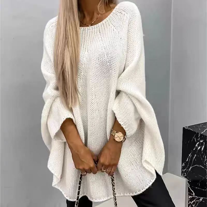Damen Lockere Strick-Poncho mit weit geschnittenen Ärmeln Krohn-e