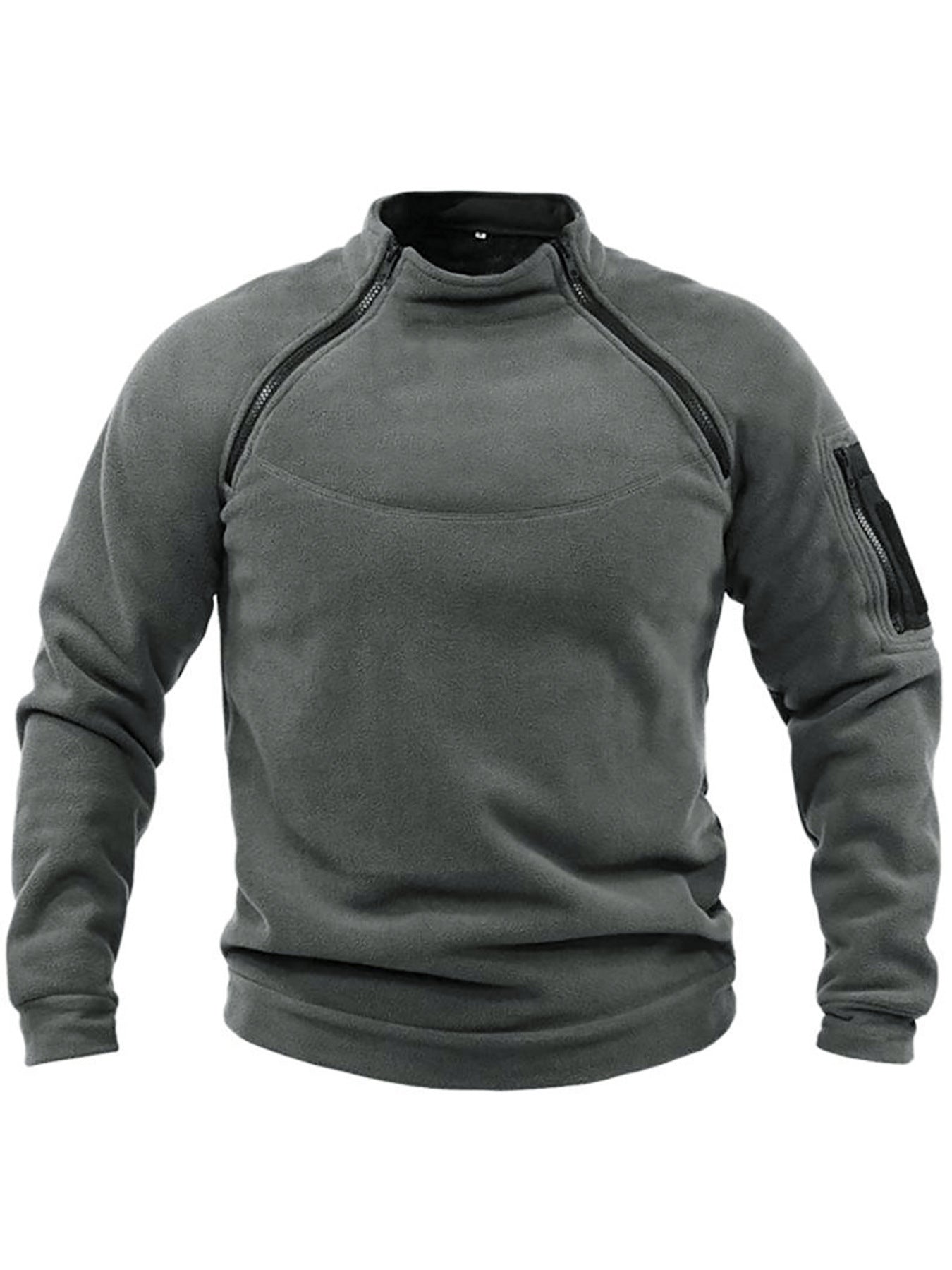Herren Thermo-Fleecepullover mit hochschließendem Kragen und praktischen Taschen Krohn-e