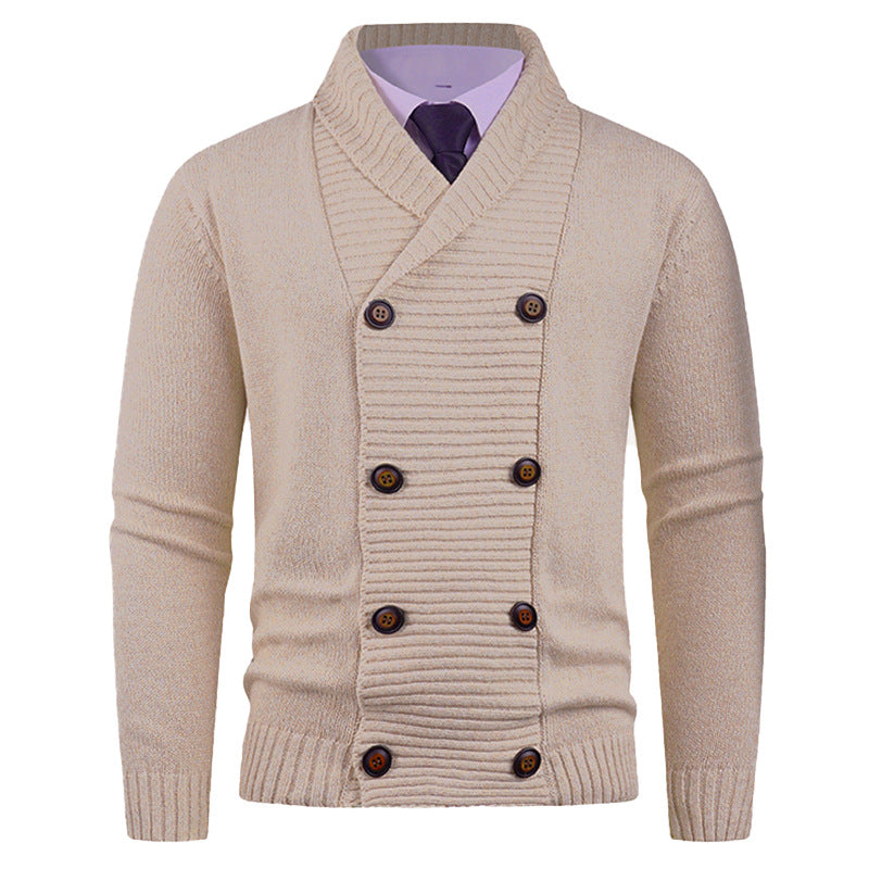 Herren Strickjacke mit doppelter Knopfleiste und feiner Struktur Krohn-e