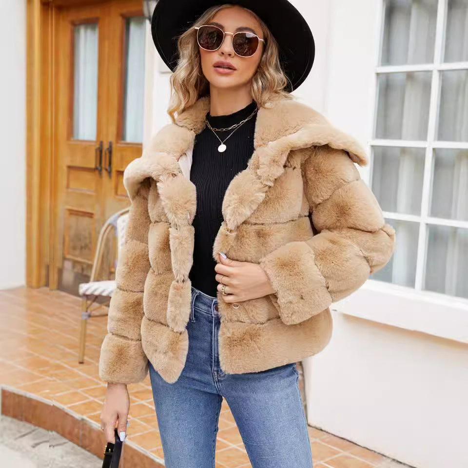 Damen Fleece-Puffjacke mit Kapuze Krohn-e