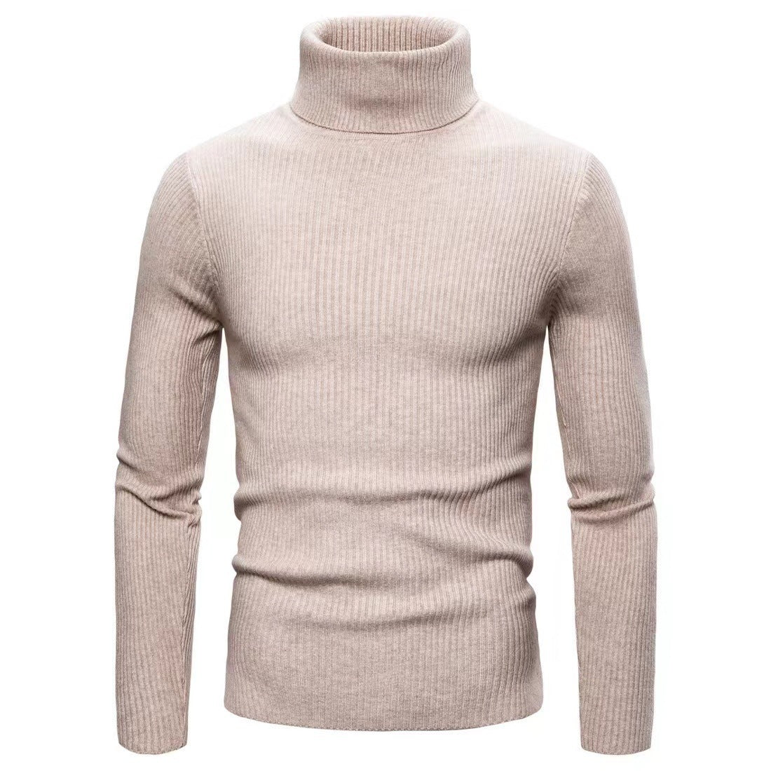 Herren hochwertiger Rollkragenpullover aus feinem Rippstrick Krohn-e