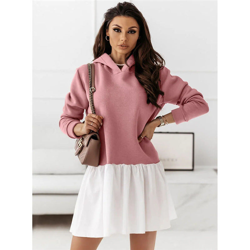 Damen Hoodie-Kleid mit Rüschendetail Krohn-e