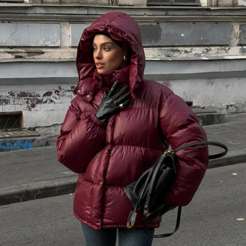 Damen Kuschelige Daunenjacke mit Kapuze und elegantem Schnitt Krohn-e