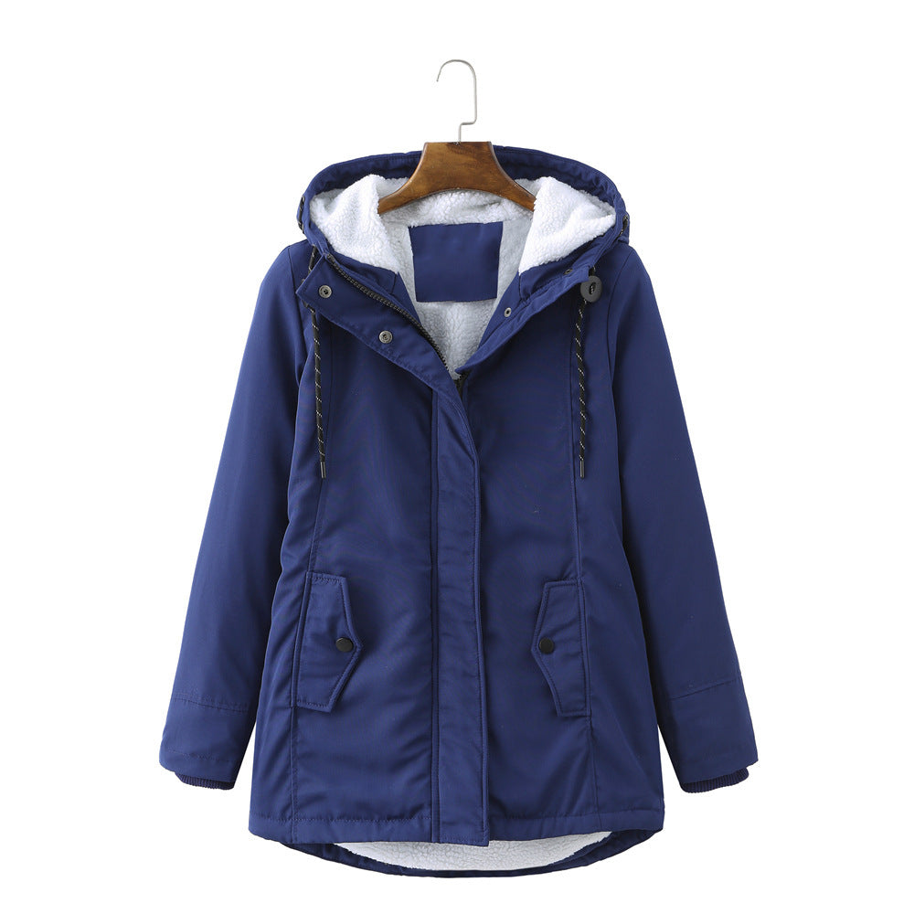 Damen warme Fleecegefütterte Parka-Jacke mit verstellbarem Taillenzug Krohn-e