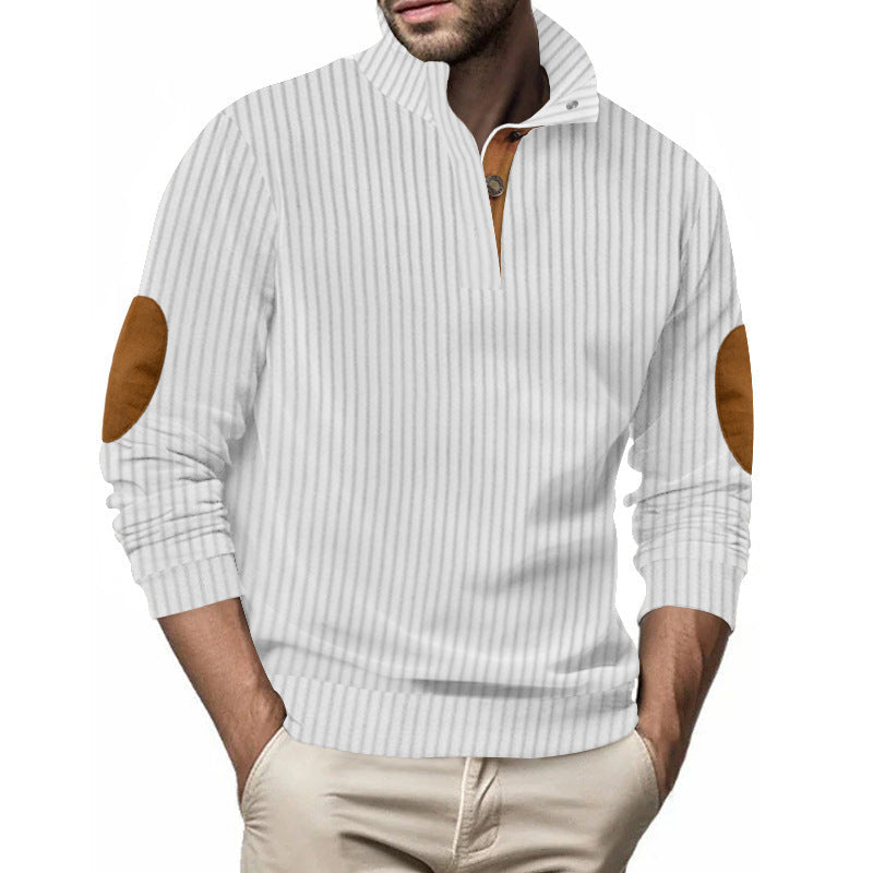 Herren Stepppullover mit strukturiertem Design und Kontrast-Patches Krohn-e