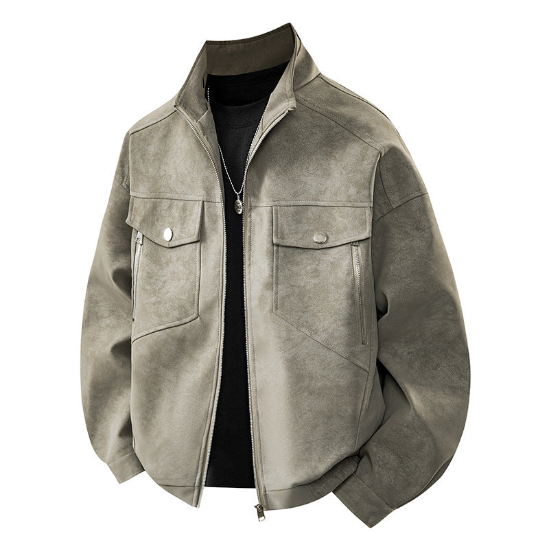 Herren Übergangsjacke mit zwei Brusttaschen und hochstehendem Kragen Krohn-e