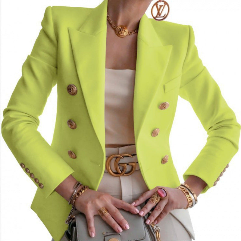 Damen Edler Blazer mit Goldknopf-Detail und klassischem Schnitt Krohn-e